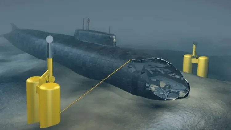 Image of Mammoet's equipment designed to cut the bow of kursk